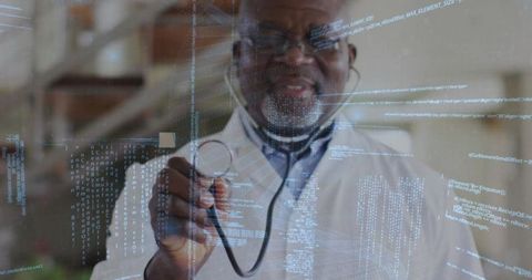 Doctor Integrating Technology into Diagnostic Process