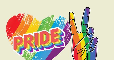 Vibrant Rainbow Pride Symbol with Peace Hand Gesture - Download Free Stock Images Pikwizard.com