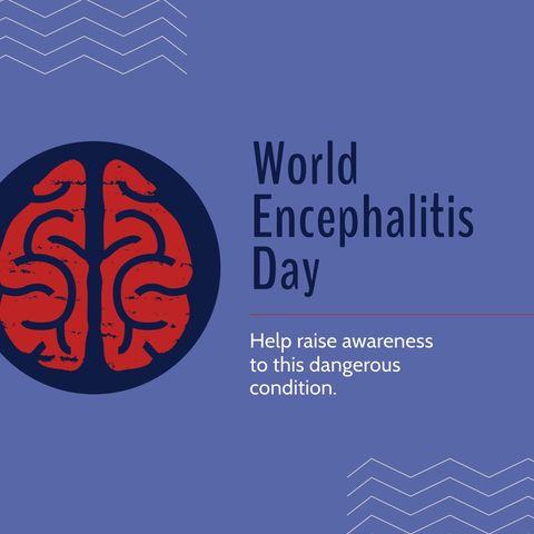 world encephalitis day awareness graphic with brain icon - Download Free Stock Templates Pikwizard.com