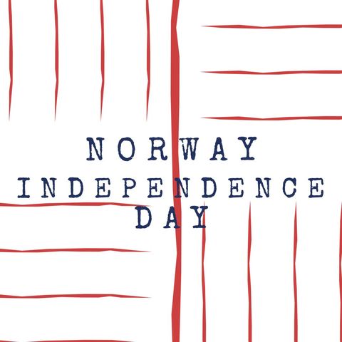 norway independence day celebratory design with text and lines - Download Free Stock Templates Pikwizard.com