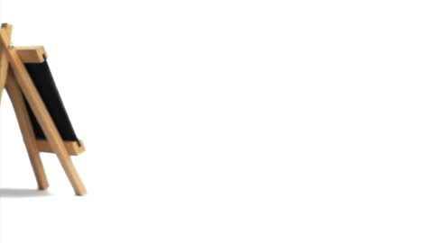 Chalkboard Display: Exam Notice Rotating on White Background