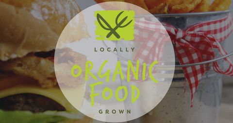 this vibrant design featuring organic, locally grown food highlights the contrast between healthy and classic fast food choices. use for promoting sustainable eating habits, emphasizing farm-to-table movements, or highlighting exceptional amenities offered at farm shops or health-conscious restaurants.