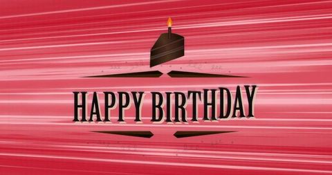 Vibrant birthday greeting with chocolate cake and candle