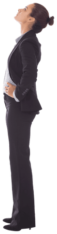 Happy Businesswoman Looking Up with Confidence Transparent Background - Download Free Stock Videos Pikwizard.com