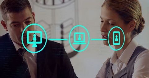 Digital Networking Connecting Business Professionals