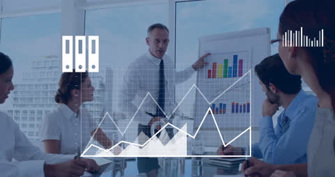 Business Presentation with Data Analytics Interface