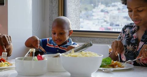 Family Dining and Togetherness at Home with Tasty Meal