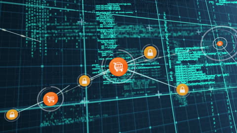 Digital Security in Online Commerce Concept with Data Grid