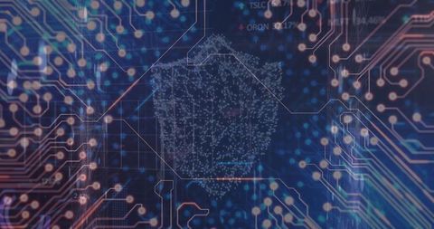 Futuristic Digital Interface with Pulsing Data Polygon - Download Free Stock Images Pikwizard.com