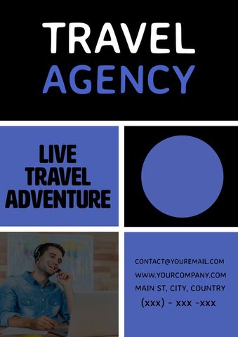 Travel Service Promotion with Caring Customer Agent - Download Free Stock Templates Pikwizard.com