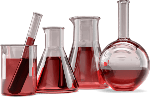 transparent laboratory glassware with red chemical solutions - Download Free Stock Videos Pikwizard.com