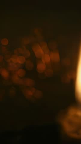 Entering Candle Flame Macro Sequence Shifting Focus from Spider Web to Warm Wax Glow