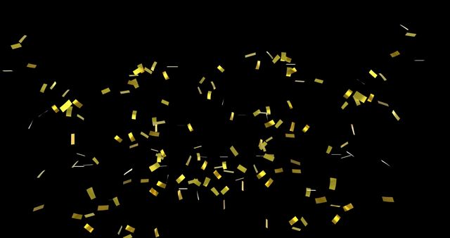 Celebratory Gold Confetti Falling on Black Background - Download Free Stock Images Pikwizard.com