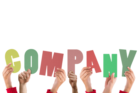 Hands Holding Colorful Company Text on Transparent Background - Download Free Stock Videos Pikwizard.com