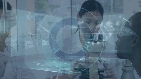 Diverse Scientists Collaborating in Tech-Driven Laboratory