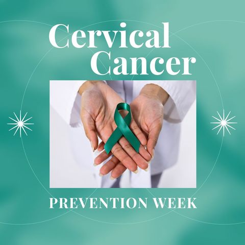 Cervical Cancer Prevention Week Awareness with Teal Ribbon - Download Free Stock Templates Pikwizard.com