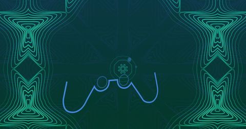 Abstract Geometric Symmetry with Blue and Green Patterns - Download Free Stock Images Pikwizard.com