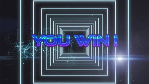 Neon Tunnel Video Game Winning Screen