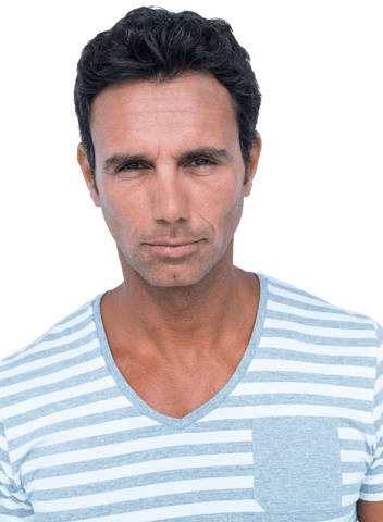 Transparent Serious Man Looking with Intense Gaze in Striped Shirt - Download Free Stock Videos Pikwizard.com