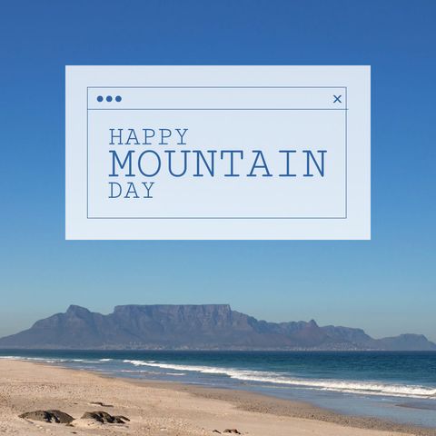 celebrating happy mountain day on scenic beach - Download Free Stock Templates Pikwizard.com