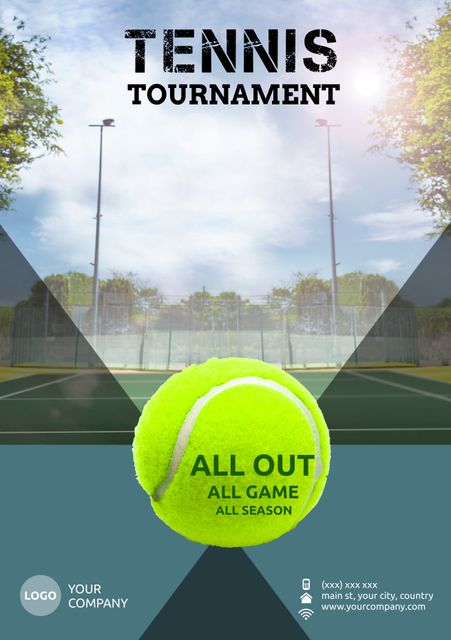 Tennis Tournament Advertisement with Focus on Competitive Spirit - Download Free Stock Templates Pikwizard.com