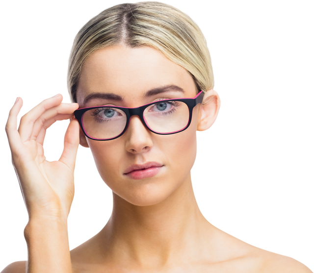 Woman with glasses posing in transparent background headshot - Download Free Stock Videos Pikwizard.com