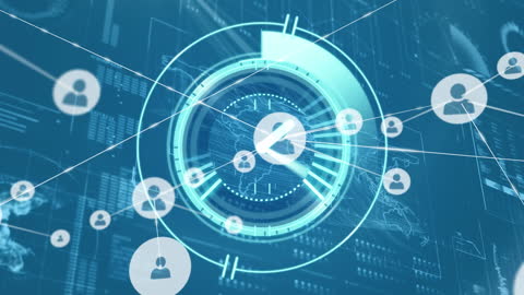 Digital Network Connections with Futuristic Data Interface