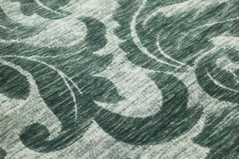 Featuring green ornamental knit fabric texture with vintage damask swirl pattern
