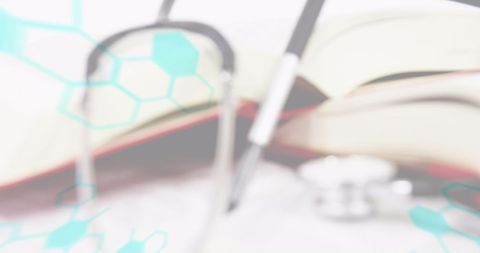 Stethoscope and DNA Interaction Symbolizes Modern Healthcare