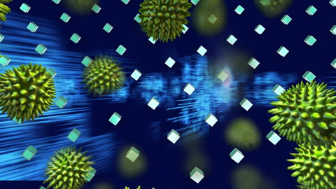 Abstract Rendering of Virus Cells with Digital Data Blocks