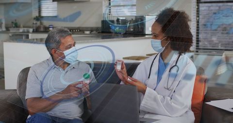 Doctor Discussing Medication with Senior Man