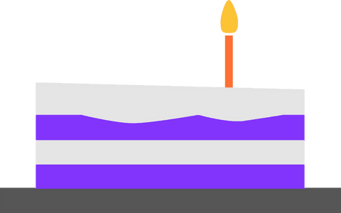 celebratory rectangular layered cake with lit candle on transparent background - Download Free Stock Videos Pikwizard.com