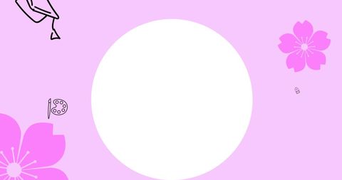 Spring-themed educational banner with floral and art elements