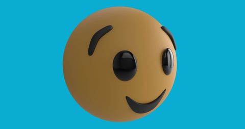 Smiling Emoji Icon on Blue Social Media Concept - Download Free Stock Images Pikwizard.com