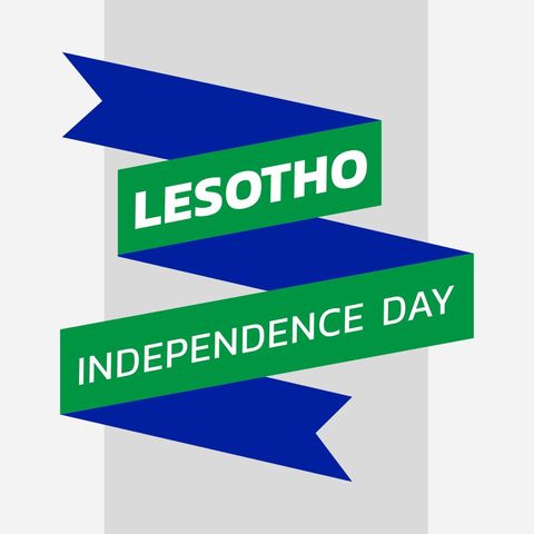Lesotho Independence Day Ribbon Art for National Celebration - Download Free Stock Templates Pikwizard.com