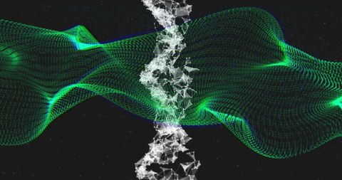 Dynamic DNA Strand with Abstract Digital Grid - Download Free Stock Images Pikwizard.com