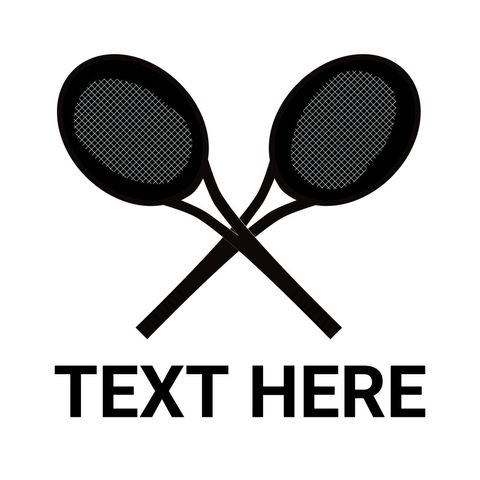 crossed badminton rackets with placeholder text - Download Free Stock Templates Pikwizard.com