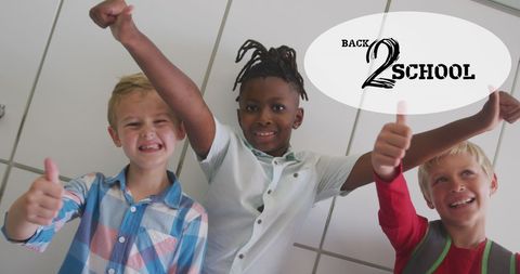 Diverse Children Celebrating Back to School