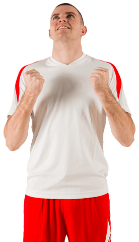 Transparent Enthusiastic Sportsman Cheering Victory