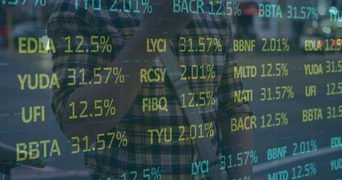 Casual Man Checking Stock Tickers on Smart Device