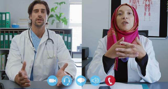 Medical professionals having telemedicine consultation on video call - Download Free Stock Images Pikwizard.com