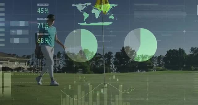 Competing Golfer on Green Interface with Data Visualization Enhancements