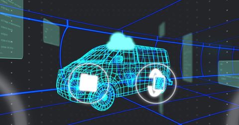 Futuristic electric vehicle design in virtual environment