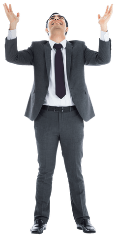 transparent businessman celebrating with arms raised - Download Free Stock Videos Pikwizard.com