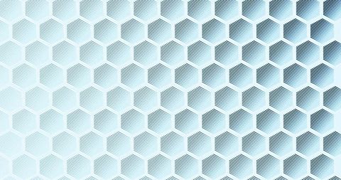 Hexagon Grid Creating Subtle 3D Honeycomb Pattern with Pale Blue Gradient and Hatch Lines