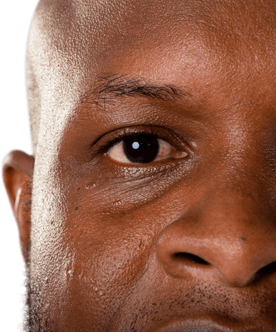 Transparent Close-up Eye Expression of African American Businessman