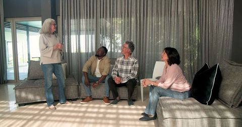 Diverse group engaged in therapeutic discussion