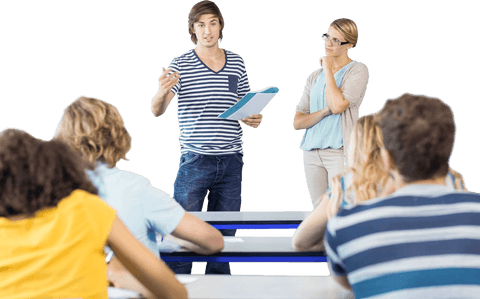 male student engaging presentation with teacher support transparent - Download Free Stock Videos Pikwizard.com