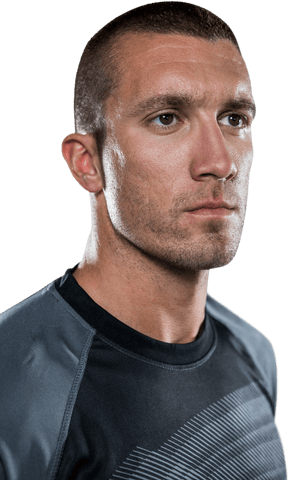 Transparent Background of Focused Rugby Player Staring Intently