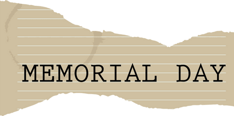 Memorial day sign with transparent background vintage style